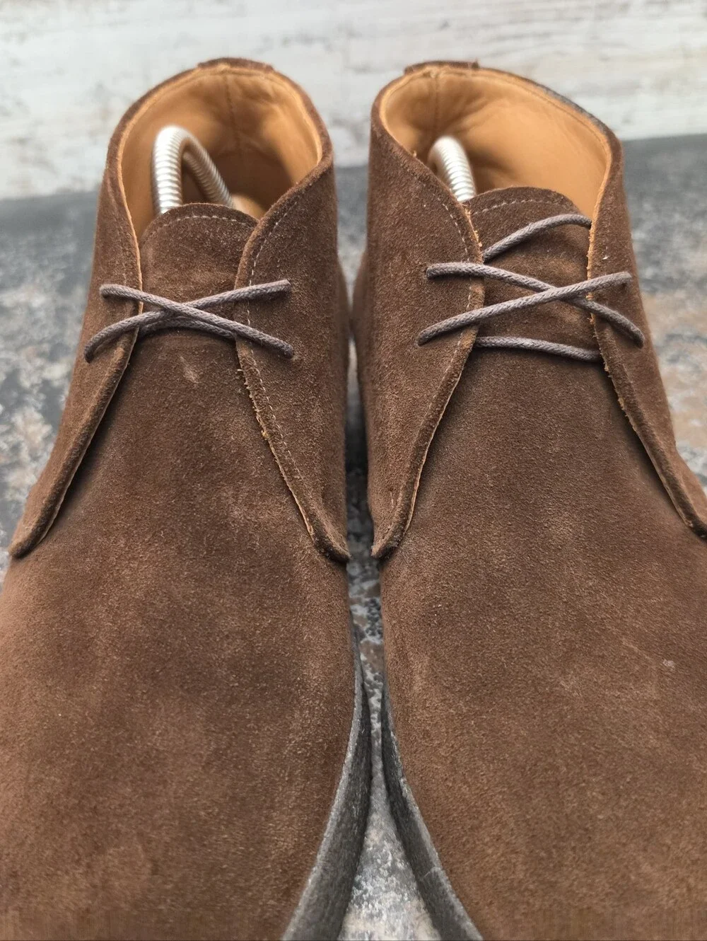 Sanders X Buck Mason Chukka Boots Sz 9.5 Used Brown Suede Natural Gum 2786PSS